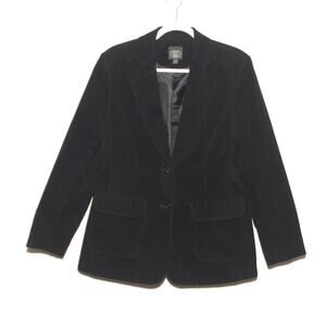 Laura Ashley Black Corduroy Blazer Jacket Size 10